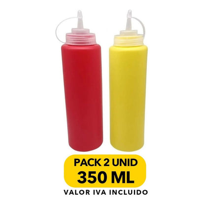 Pack 2 Dispensadores De Salsas 350 Ml