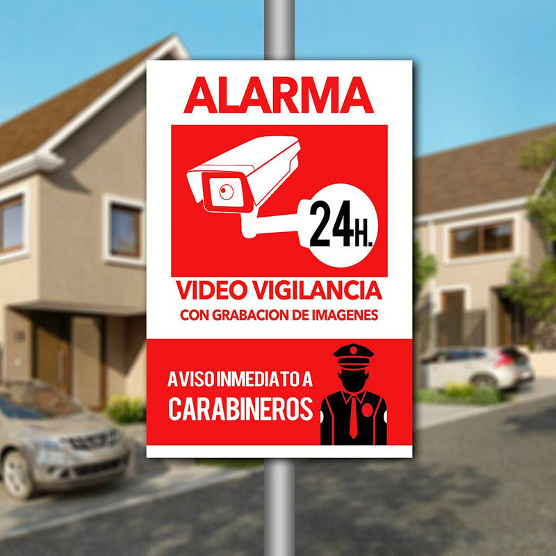 Señaletica Alarma Video Vigilancia 30x20cm Metalico