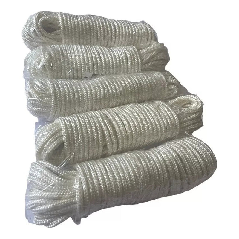 Pack 5 Cuerdas Multiuso De Nylon 6mm X 20m