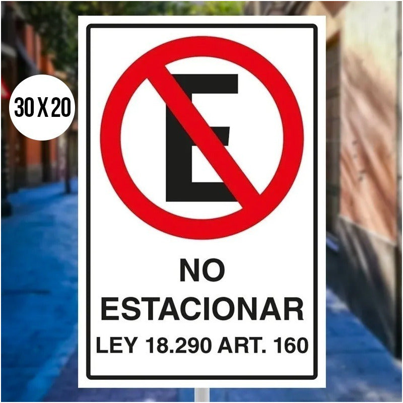 Señaletica No Estacionar Frente Al Portón Ley 18290 Metálico