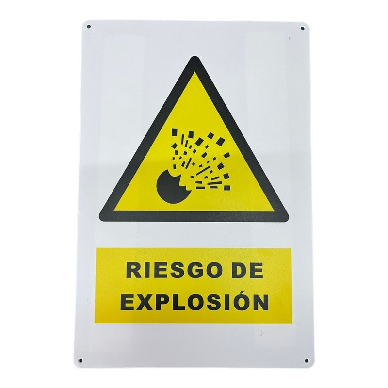 Señalética Riesgo De Explosion 30cm X 20cm/semi-rigido 1 Mm