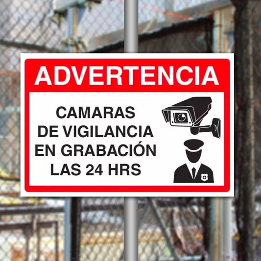 Advertencia Cámaras De Vigilancia 45x30cm Metal