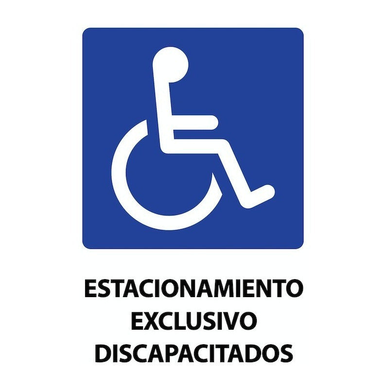 Señalética Estacionamiento Exclusivos Discapacitados 45x30cm