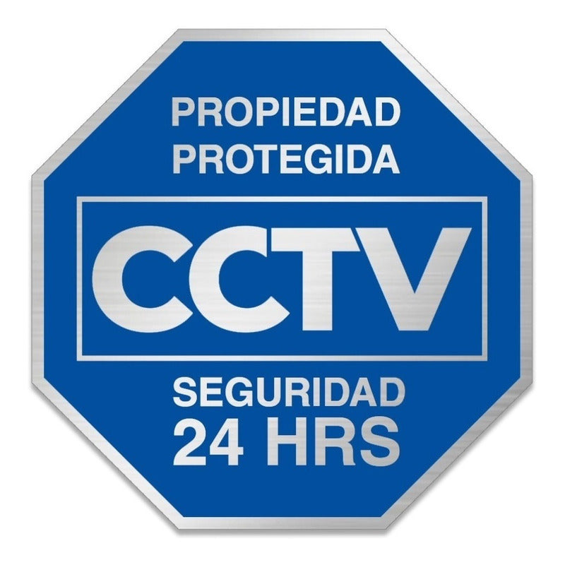 Señal Alarma Cctv Seguridad 24hrs Metalizada 25x25cm Metal