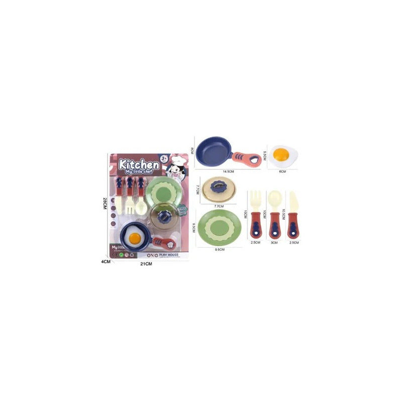 Set Cocina Infantil Juguete Kitchen Niños 7 Accesorios