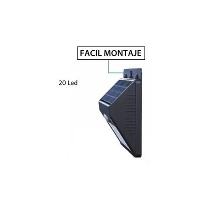 Foco Led Solar 20 Led Sensor Movimiento Exterior