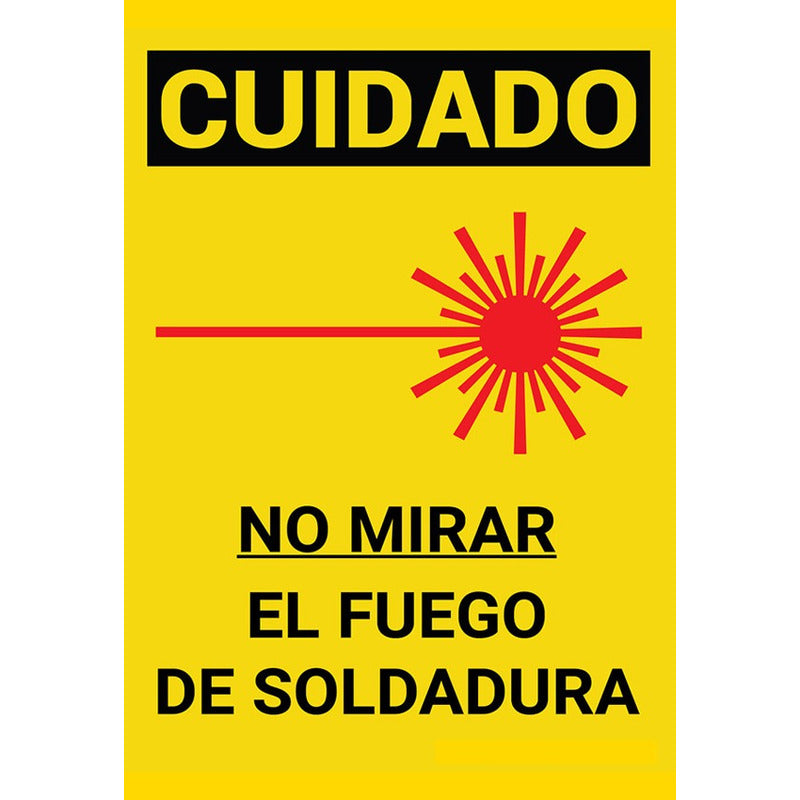 Señaletica Cuidado No Mirar La Soldadura Metalico 30x20cm V