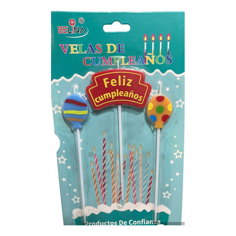 Velas Feliz Cumpleaños Y Globos