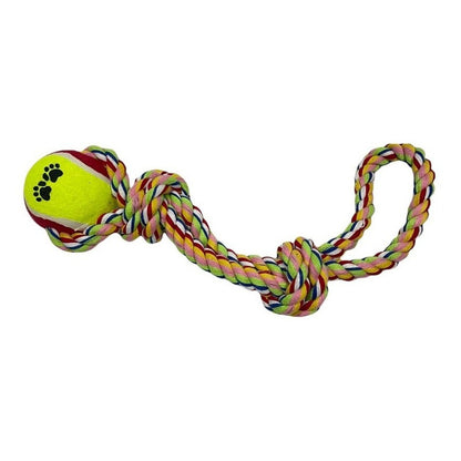 Juguete Para Perros Con Cuerda + Pelota De Tenis