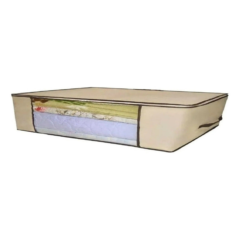 Caja Organizadora Guarda Mantas Ropa Con Cierre  80x45x15 Cm