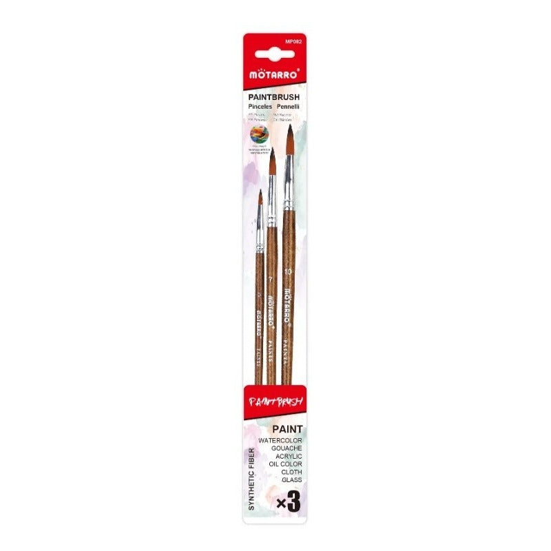 Set De Pinceles Paintbrush Color Marron (3und)