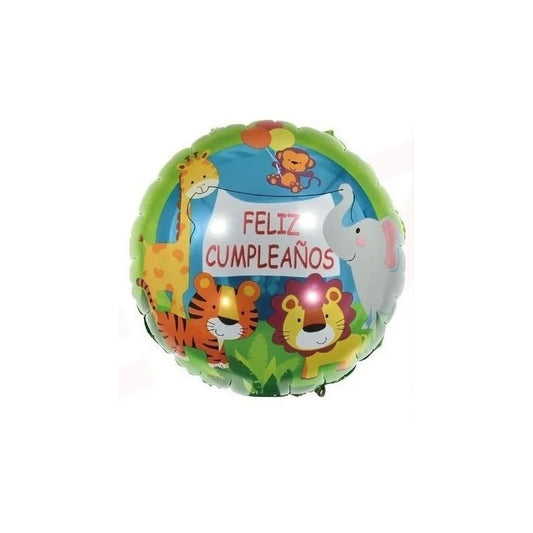 Globo Feliz Cumpleaños De Animalitos 45cm