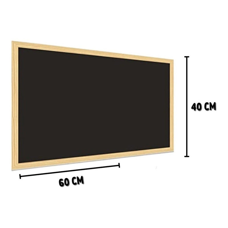Pizarra Tizas Marco Madera 40x60 Cm + 12 Tizas