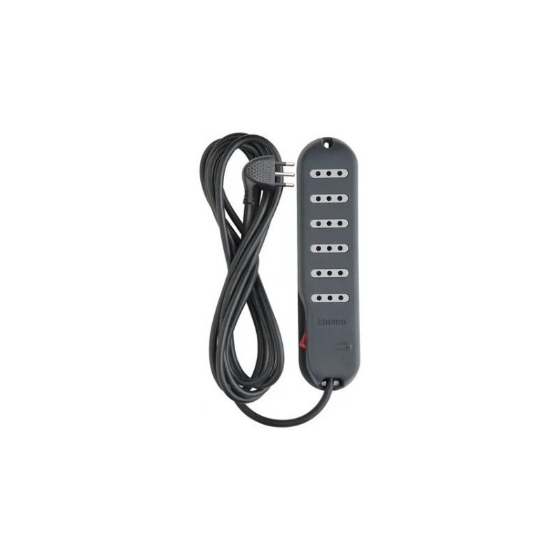 Alargador Múltiple Gris 6 Tomas C/led 3mts (certificado)