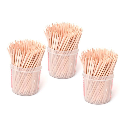 Pack De 3 Frascos 100 Mondadientes Pinchos Madera