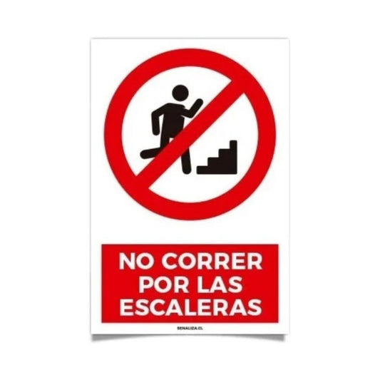 Señal No Correr Por Las Escaleras 30x20cm