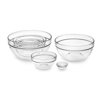 Set De 5 Bowls De Vidrio Con Tapa