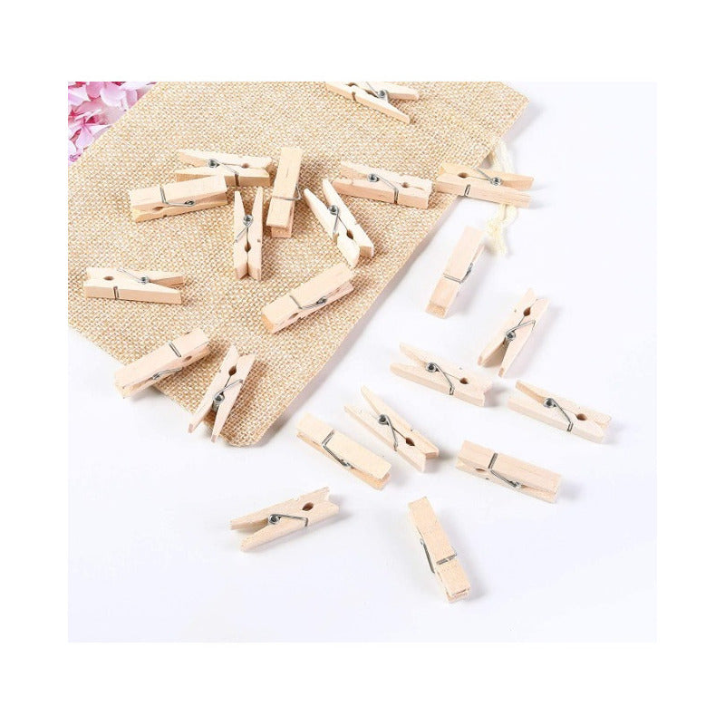 15 Mini Pinzas De Madera, 3 Cm