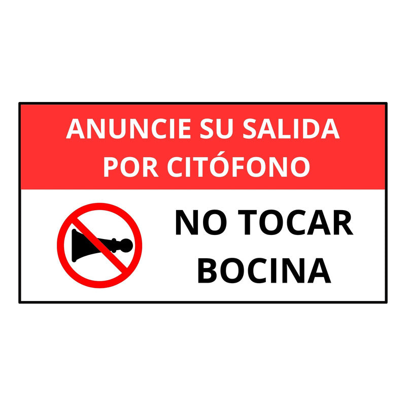 Señaletica Anuncie Salida Por Citofono No Tocar Boc Trovicel