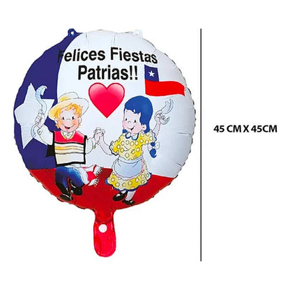 Globo Felices Fiestas Patrias 18 - 45 Cm X 45 Cm