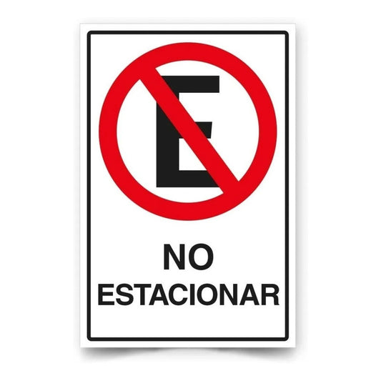 Señalética No Estacionar 30x20cm