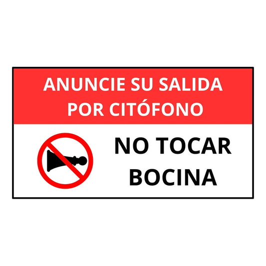 Señaletica Anuncie Por Citofono No Tocar Bocina Adhesivo