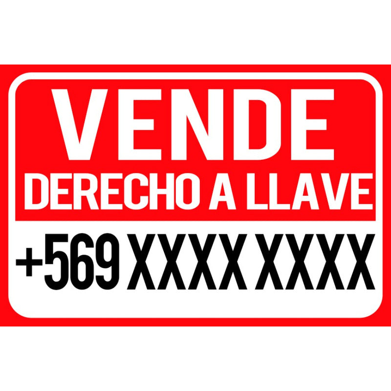 Sticker Se Vende Derecho A Llave 60x40cm Personalizado