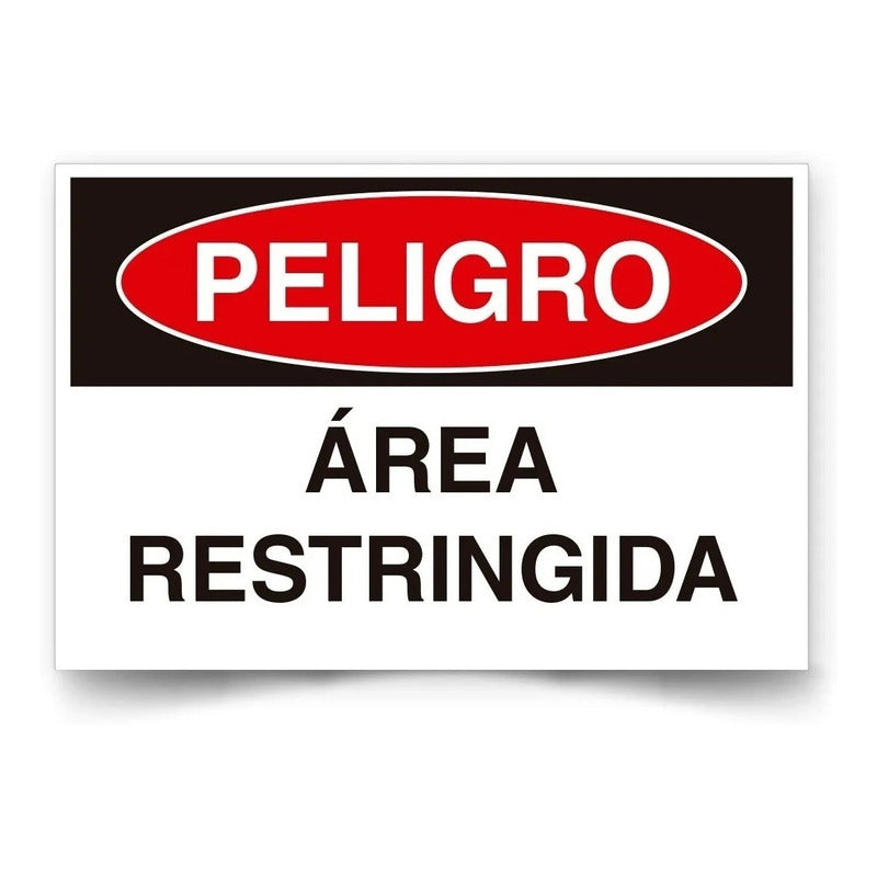 Señaletica Peligro Área Restringida 30x20cm Metálico