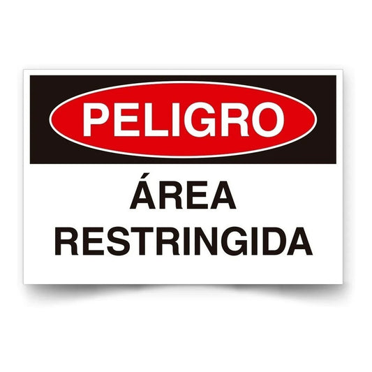 Señaletica Peligro Área Restringida 60x40cm Metálico