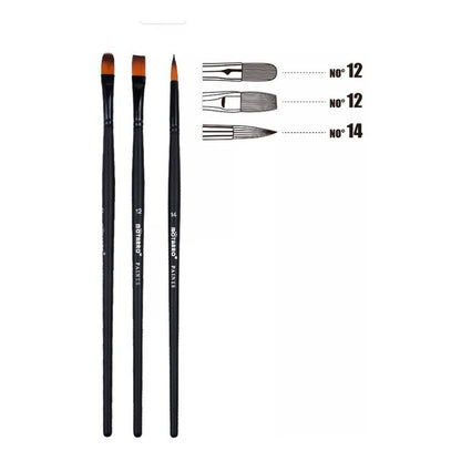 Set De Pinceles Paintbrush Color Negro (4 Unid)