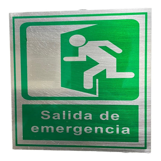 Señaletica Salida De Emergencia Rigida (14cm X 14cm)