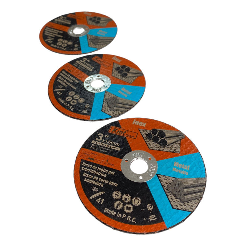 Set 3 Discos Corte Metal 3pulgadas  Para Mini Esmeriles