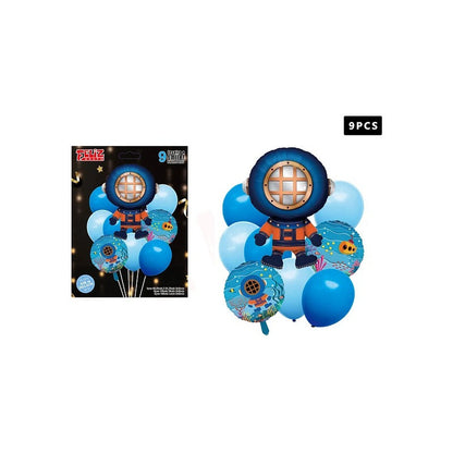 Set 9 Globos Metálicos Buceo Helio O Aire