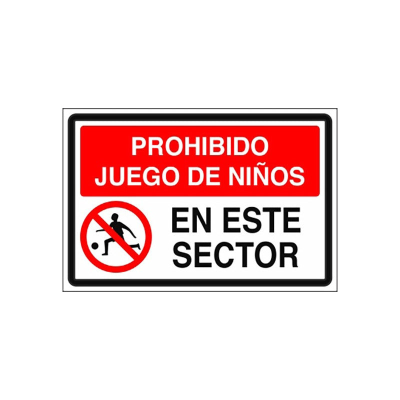 Señalética Prohibido Juego De Niños 45 X 30 Metálico