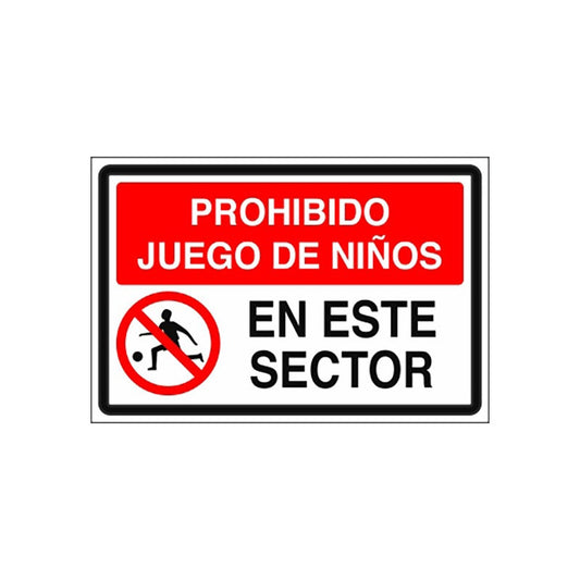 Señalética Prohibido Juego De Niños 45 X 30 Metálico