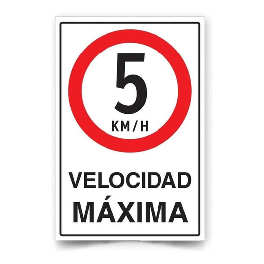 Señalética Velocidad Máxima 60x40cm