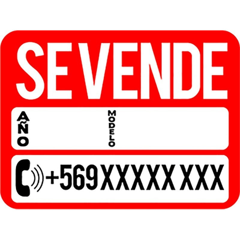 Pack 2 Sticker Se Vende, Año Y Modelo 45x30cm (auto)