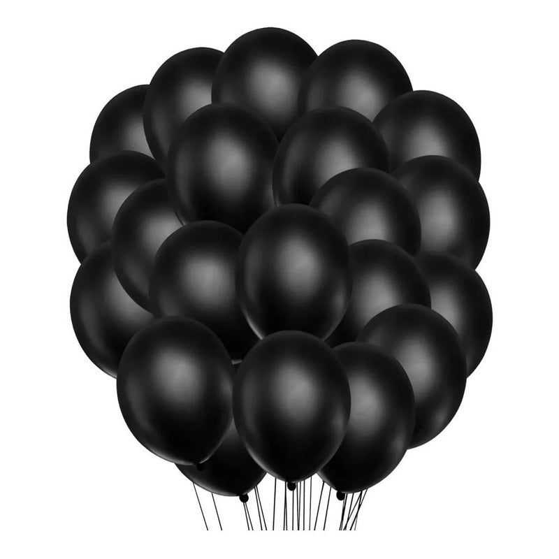 Set De 50 Globos Negros / Medida 30cm