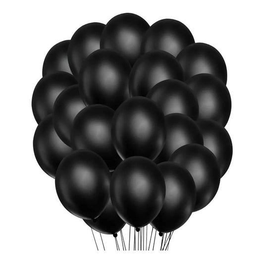 Set De 50 Globos Negros / Medida 30cm