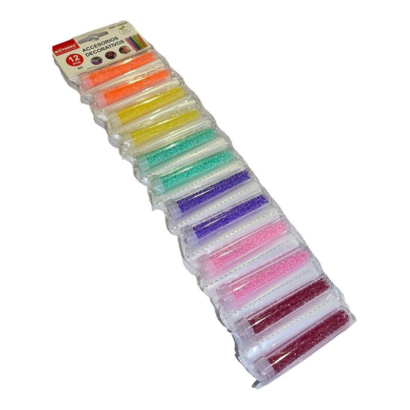 Mostacillas 12 Colores (12 Pcs)