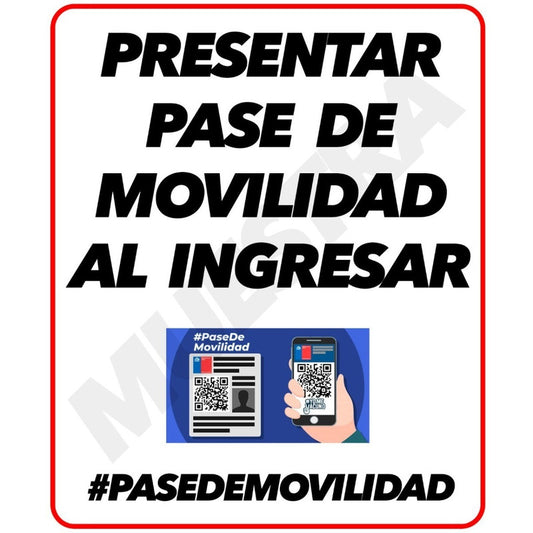 Señáletica Pase De Movilidad (1 Unidad)