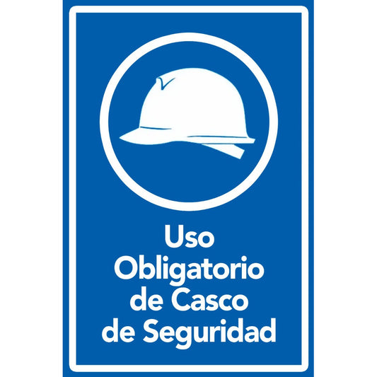 Señalética Adhesiva Uso Obligatorio Casco De Seguridad 30x20