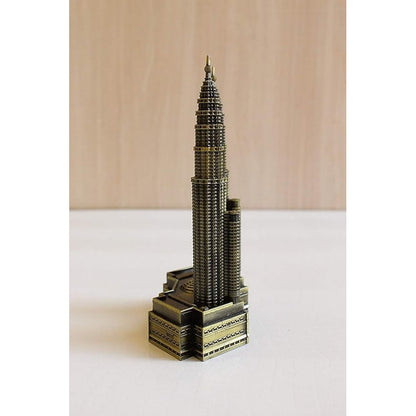 Figura Decorativa En Miniatura, Diseño Petronas Con 2 Torres