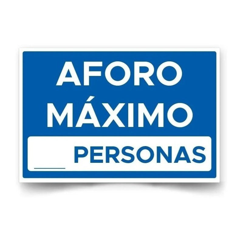 Autoadhesivo Aforo Máximo X Personas 20x13cm