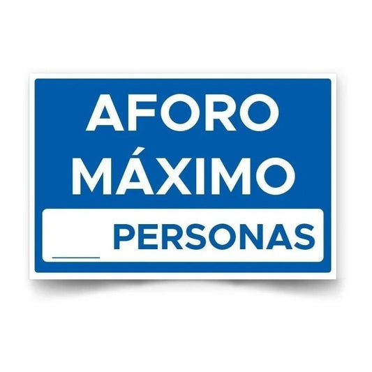 Autoadhesivo Aforo Máximo X Personas 20x13cm