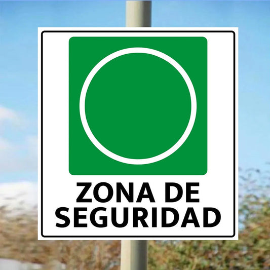 Señaletica Zona De Seguridad 80x85  Metálico