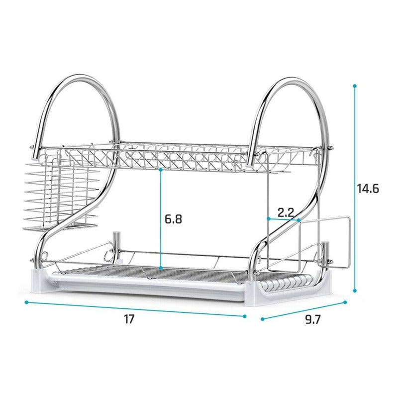 Secador Escurridor De Platos, 2 Pisos