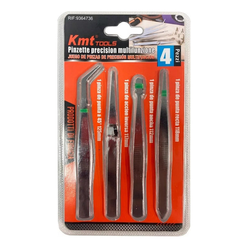 Set Kit Juego De Pinzas Cromado 4 Piezas Precision