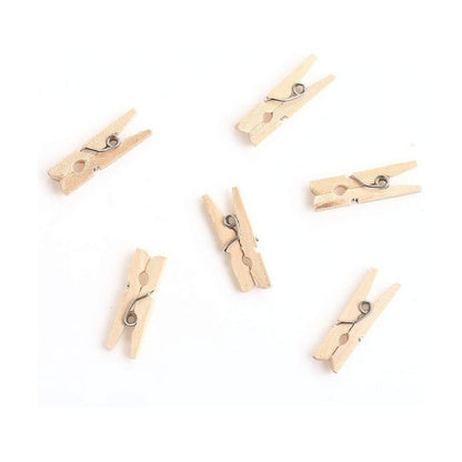 15 Mini Pinzas De Madera, 3 Cm