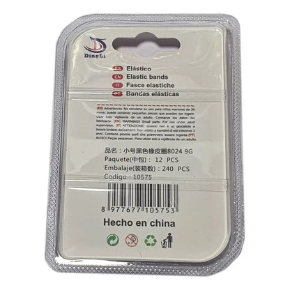 Elástico Para Trenzas Negro 9g /10575